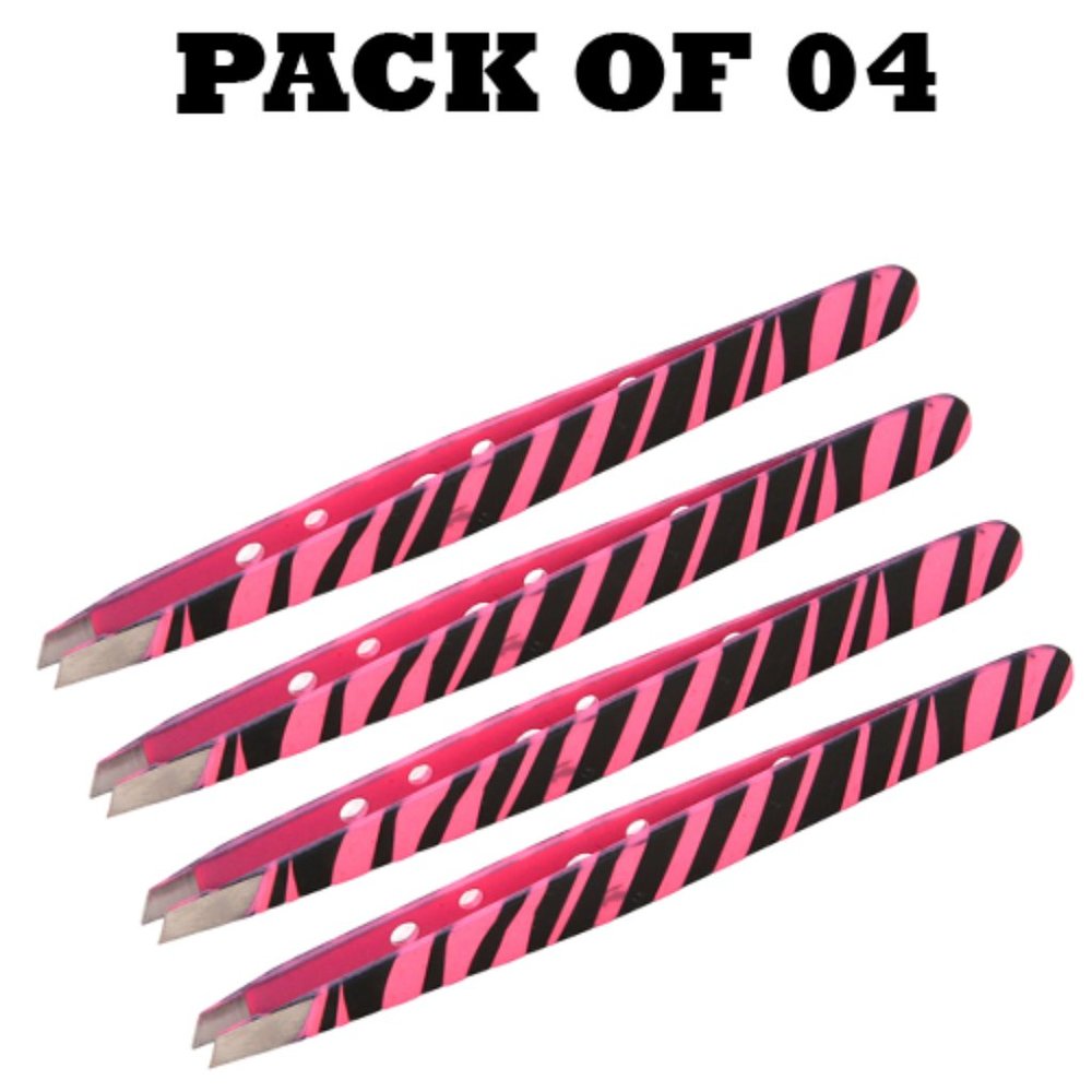 Forgica Professional Stainless Steel Paper Coated Tweezers Pack of 04